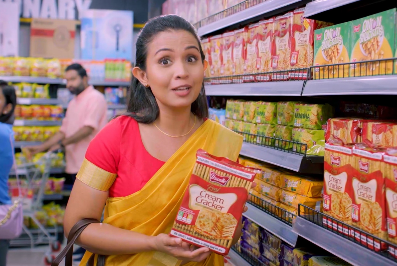 Frame from a supermarket TVC shoot before VFX touch-ups