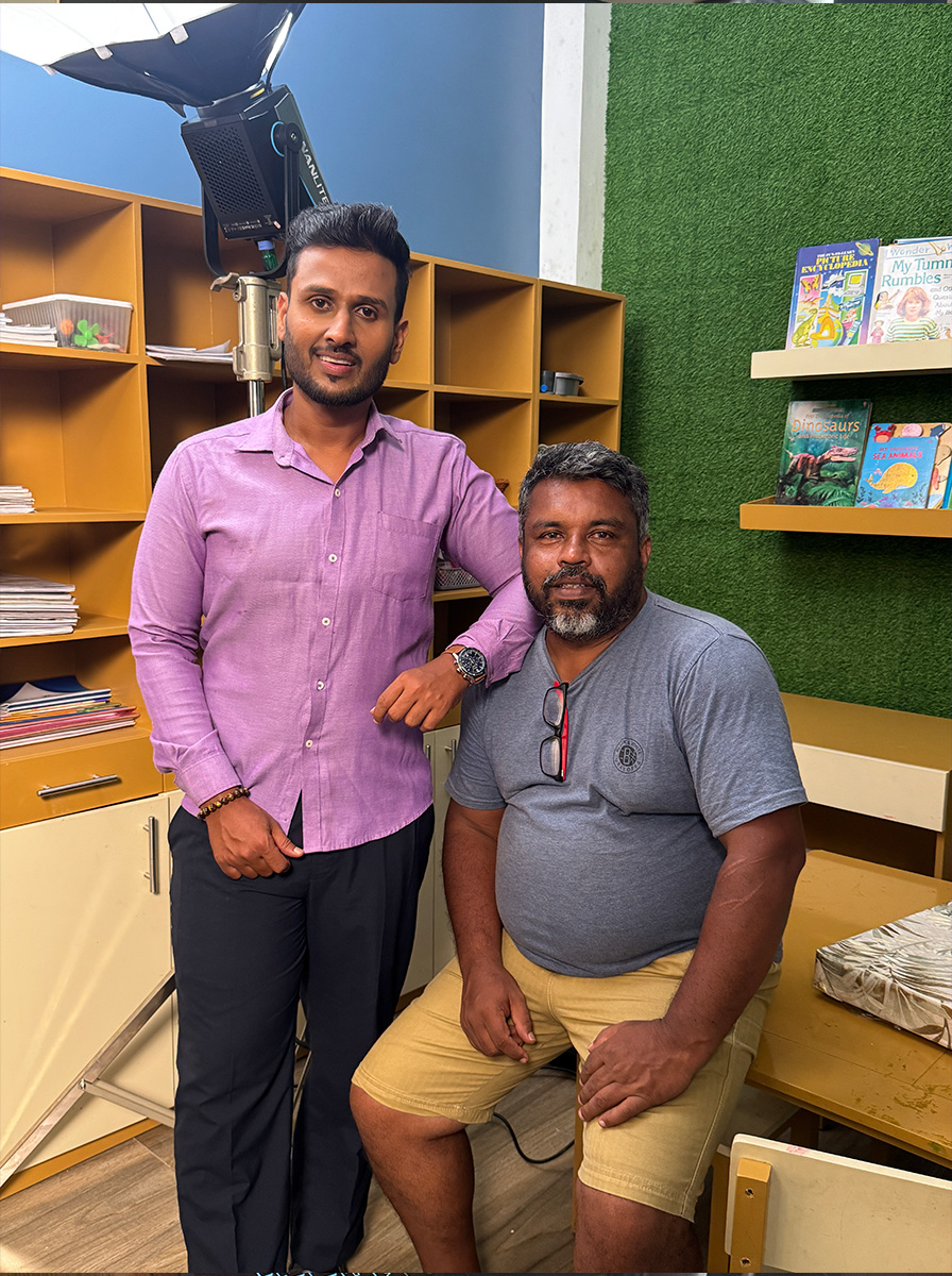 Lahiru Wedipularachchi on set as a performer