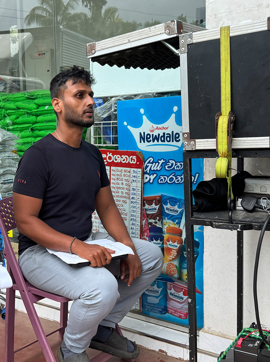 Lahiru Wedipularachchi directing a TVC production