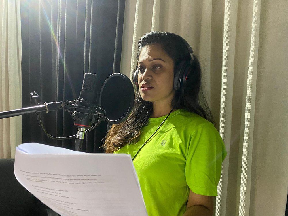 Voice artist recording with full expression