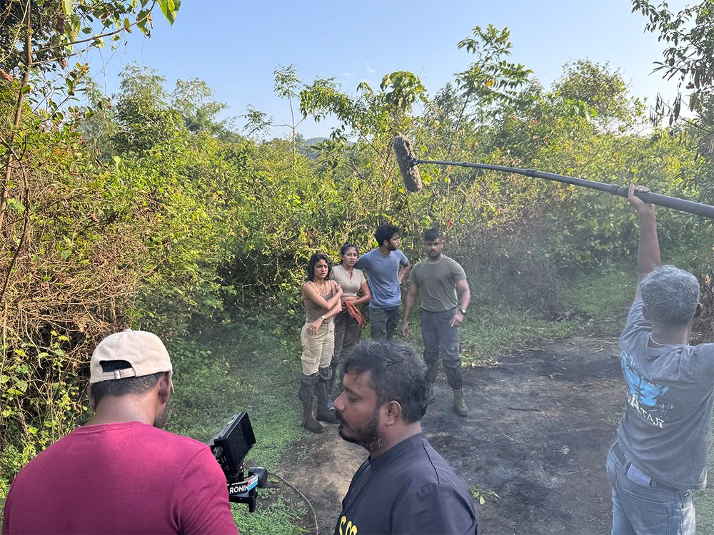 Filming at the heritage colonial house and a final makeup touch-up